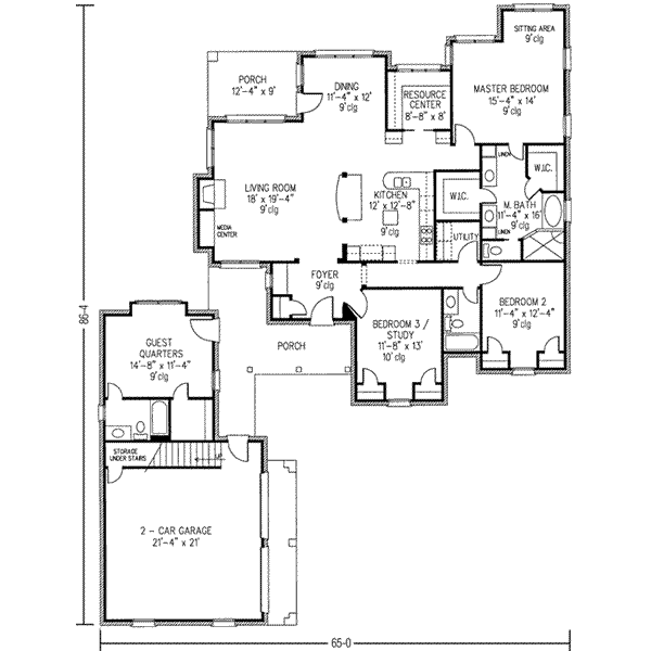 Home Plan - Cottage Floor Plan - Main Floor Plan #410-140