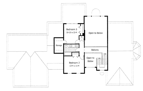 European Floor Plan - Upper Floor Plan #51-145