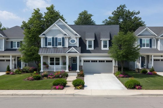 Exterior - Front Elevation 3 for Country House Plan #20-2227 - 3 bed, 2.5 bath