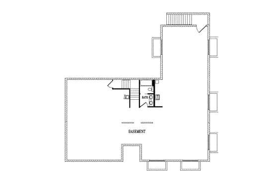 Floor Plan - Lower Floor for Farmhouse House Plan #1-523 - 3 bed, 3 bath