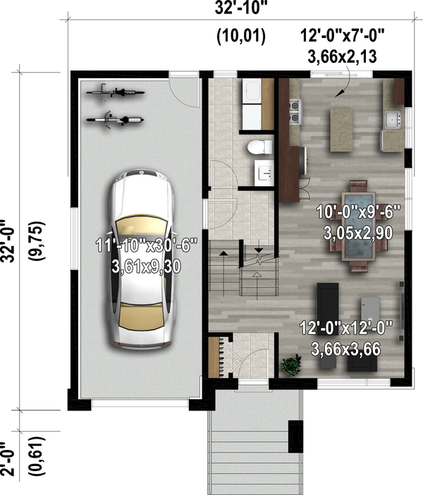 Architectural House Design - Contemporary Floor Plan - Main Floor Plan #25-4894
