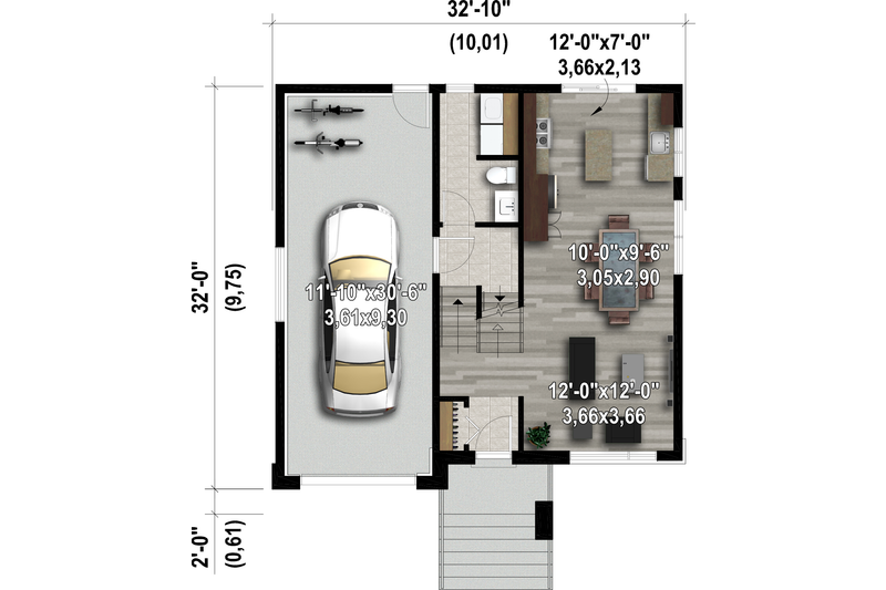 Dream House Plan - Floor Plan - Main Floor for Contemporary House Plan #25-4894 - 2 bed, 1.5 bath