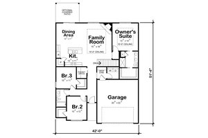 Floor Plan - Main Floor for Traditional House Plan #20-2358 - 3 bed, 2 bath
