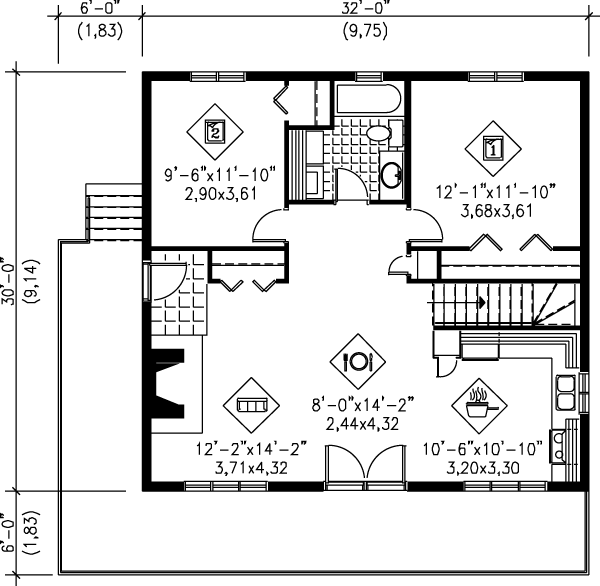 Ranch Floor Plan - Main Floor Plan #25-1070