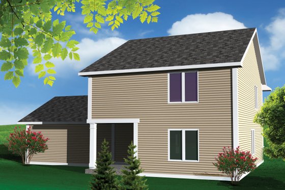 Exterior - Rear Elevation for Traditional House Plan #70-1068 - 3 bed, 2.5 bath