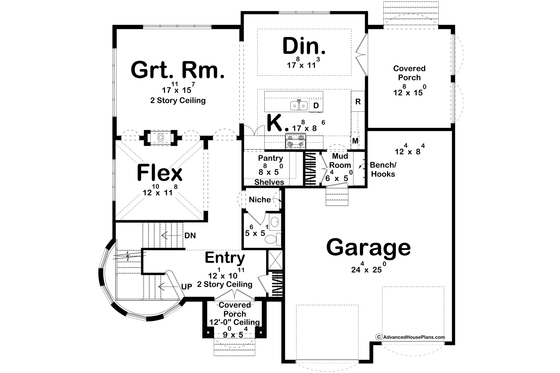 Floor Plan - Main Floor for Victorian House Plan #455-376 - 3 bed, 2.5 bath