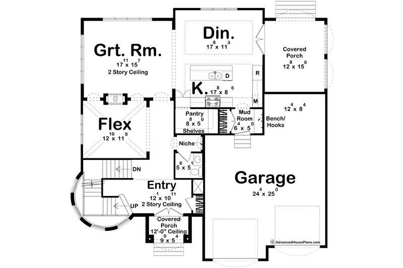 Architectural House Design - Floor Plan - Main Floor for Victorian House Plan #455-376 - 3 bed, 2.5 bath