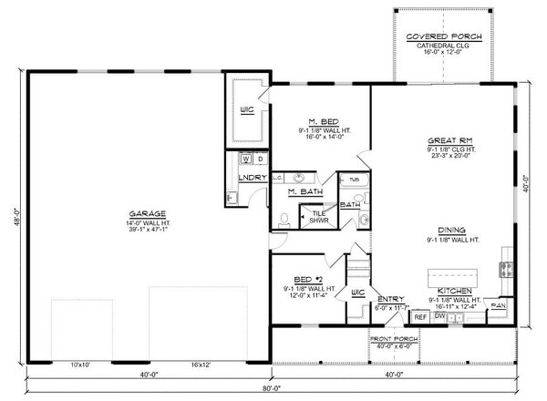 House Blueprint - Barndominium Floor Plan - Main Floor Plan #1064-192