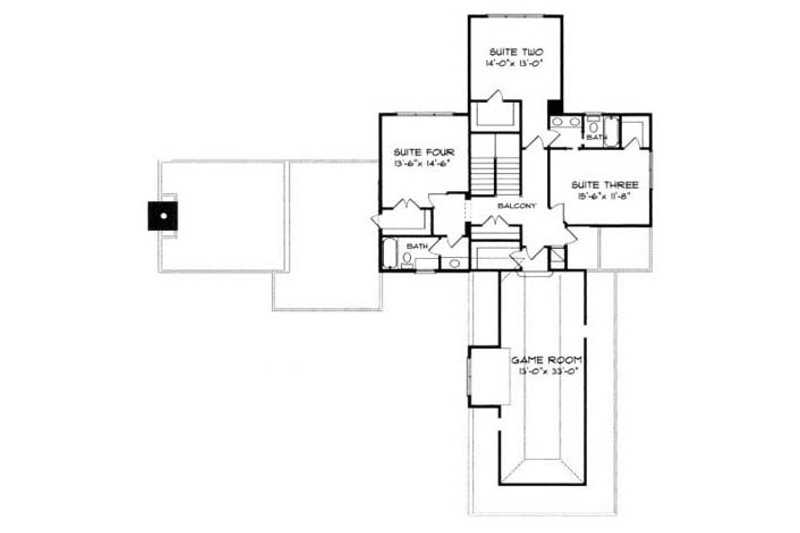 Dream House Plan - Floor Plan - Upper Floor for European House Plan #413-112 - 4 bed, 3 bath