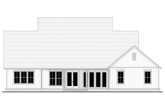 Exterior - Rear Elevation 1 for Farmhouse House Plan #430-260 - 4 bed, 3.5 bath