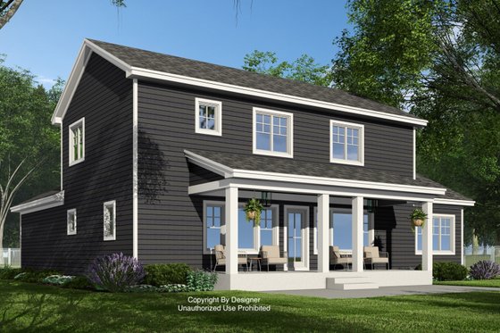 Exterior - Rear Elevation for Bungalow House Plan #51-1384 - 4 bed, 3.5 bath