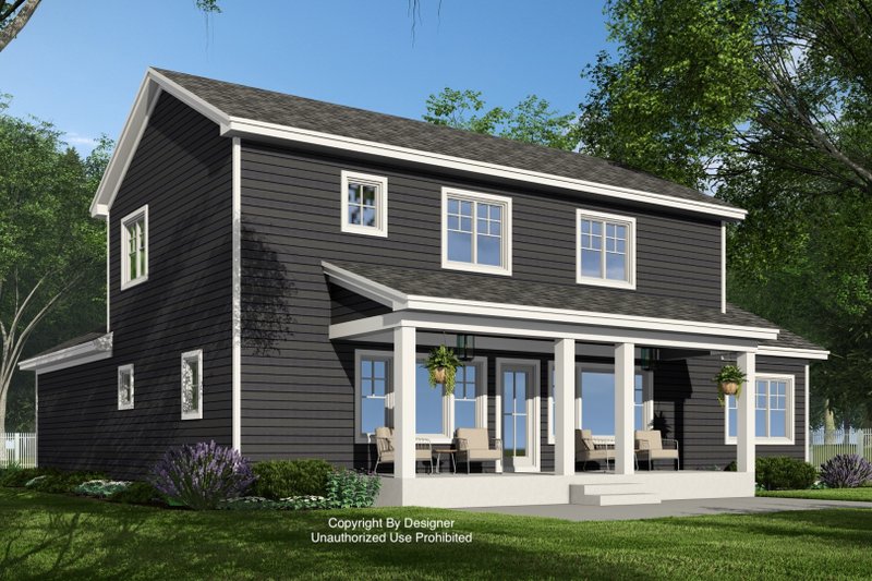 House Blueprint - Exterior - Rear Elevation for Bungalow House Plan #51-1384 - 4 bed, 3.5 bath