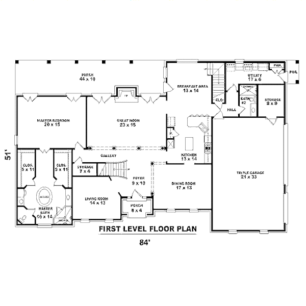 Traditional Floor Plan - Main Floor Plan #81-13812