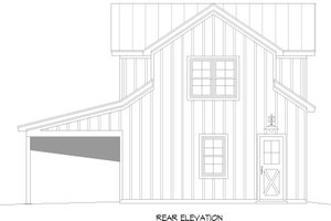 Exterior - Rear Elevation for Country House Plan #932-355, 1 bath