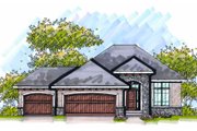 European Style House Plan - 3 Beds 3 Baths 2055 Sq/Ft Plan #70-982 