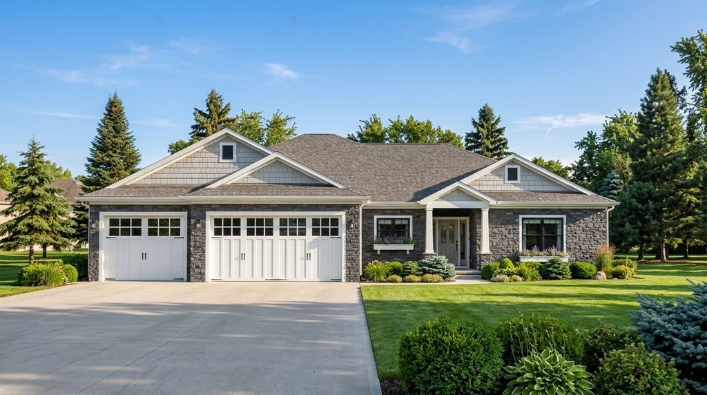Exterior - Front Elevation 2 for Ranch House Plan #1064-172 - 4 bed, 3.5 bath