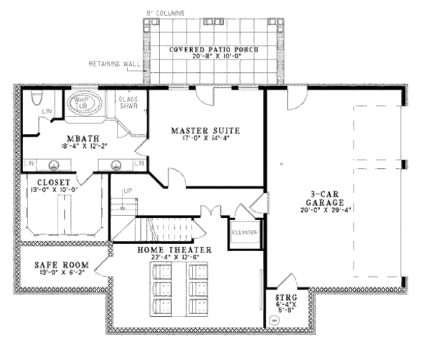 Farmhouse Floor Plan - Lower Floor Plan #17-2341