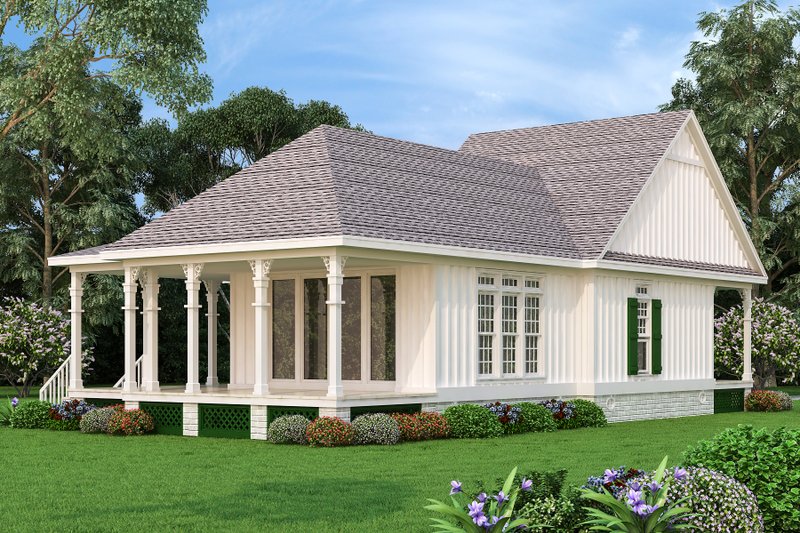 Architectural House Design - Exterior - Rear Elevation for Craftsman House Plan #45-588 - 1 bed, 1.5 bath
