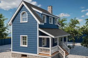 Cottage Style House Plan - 1 Beds 2 Baths 686 Sq/Ft Plan #542-19 
