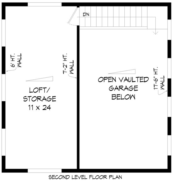 Southern Floor Plan - Upper Floor Plan #932-1003