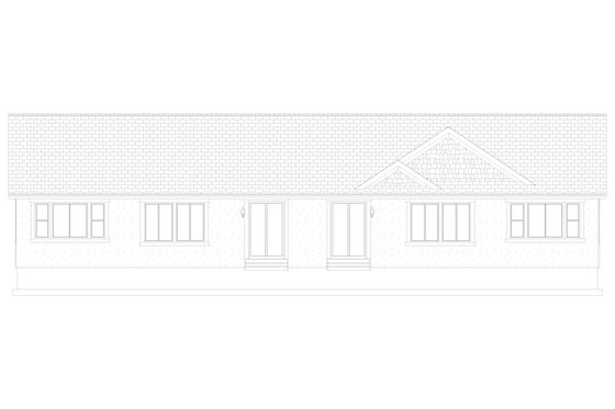 Exterior - Rear Elevation for Ranch House Plan #1060-337 - 2 bed, 4 bath