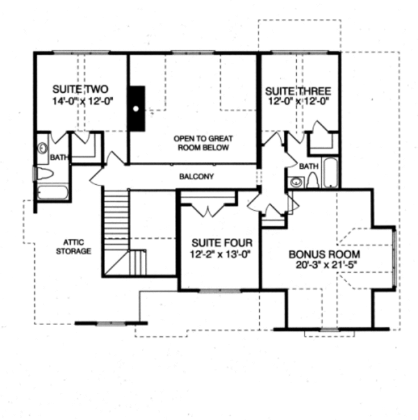 Craftsman Floor Plan - Upper Floor Plan #413-101