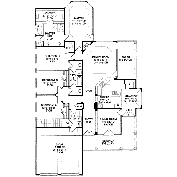 Dream House Plan - Traditional Floor Plan - Main Floor Plan #20-769
