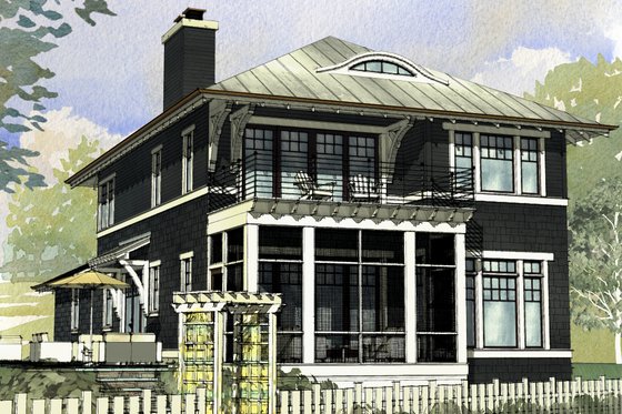 Exterior - Front Elevation for Beach House Plan #901-130 - 4 bed, 3.5 bath