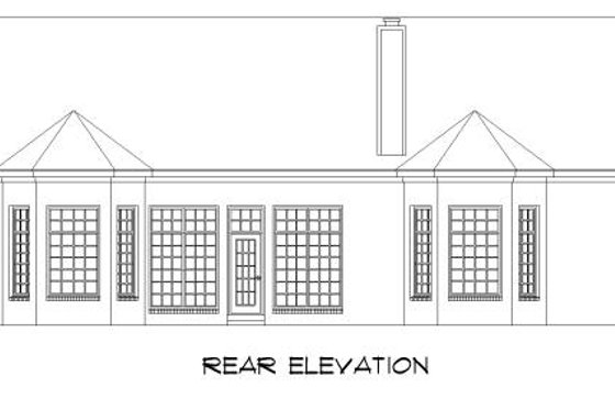 Exterior - Rear Elevation for Traditional House Plan #424-130 - 3 bed, 2 bath
