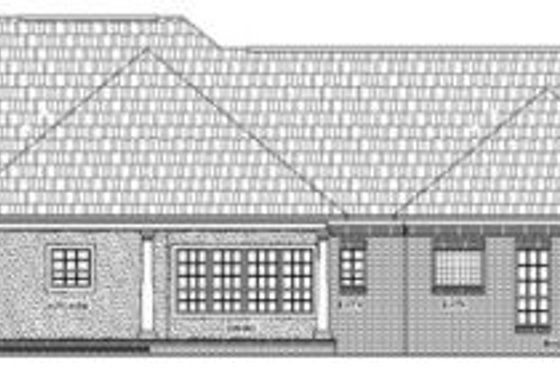 Exterior - Rear Elevation for Ranch House Plan #21-103 - 3 bed, 2.5 bath