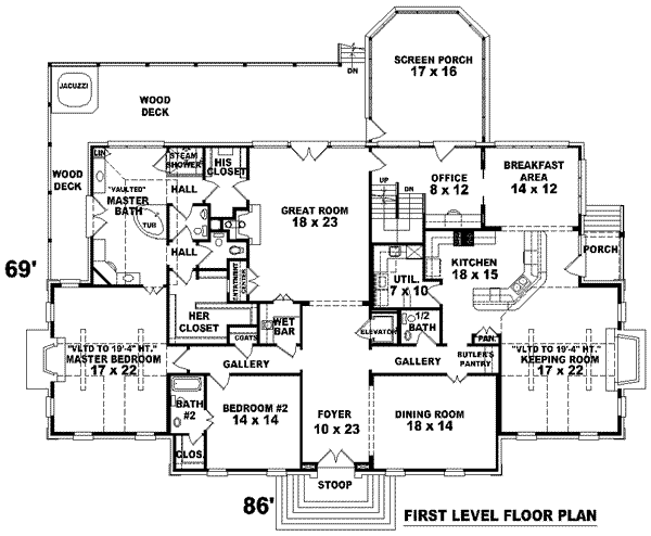 Colonial Floor Plan - Main Floor Plan #81-1359