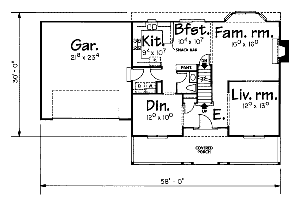 House Plan Design - Traditional Floor Plan - Main Floor Plan #20-691