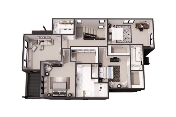 Floor Plan - Upper Floor 1 for Modern House Plan #51-1281 - 5 bed, 3.5 bath