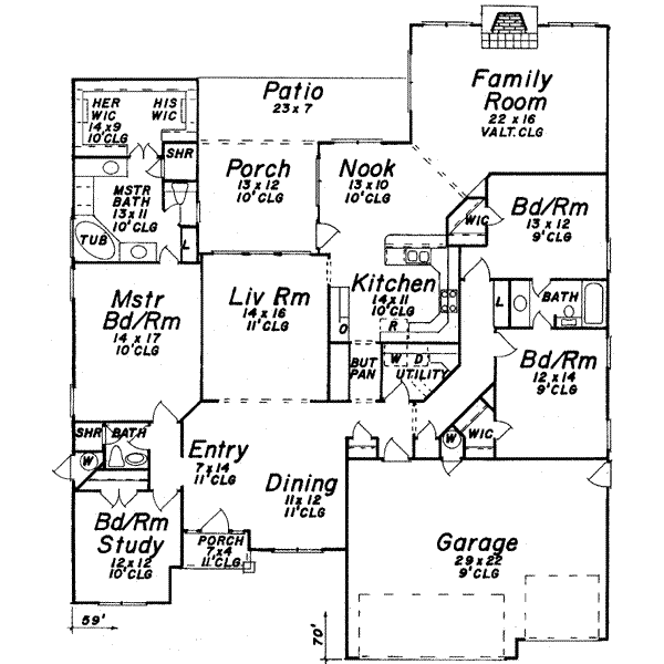 House Blueprint - European Floor Plan - Main Floor Plan #52-183
