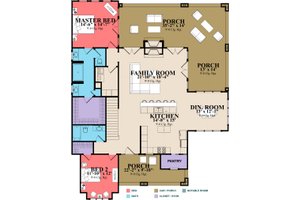 Floor Plan - Main Floor for Country House Plan #63-427 - 4 bed, 3 bath