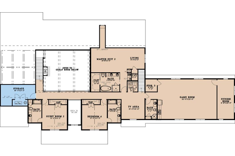 House Design - Floor Plan - Upper Floor for Farmhouse House Plan #923-429 - 5 bed, 6.5 bath