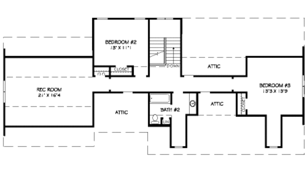 Bungalow Floor Plan - Upper Floor Plan #424-381