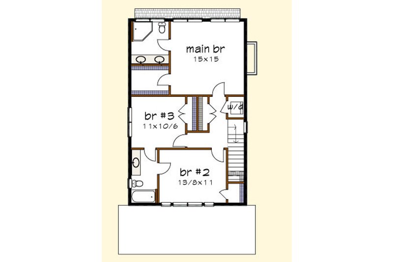 Dream House Plan - Floor Plan - Upper Floor for Craftsman House Plan #79-273 - 3 bed, 2.5 bath