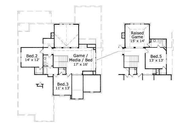 European Floor Plan - Upper Floor Plan #411-367