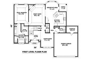 Floor Plan - Main Floor for European House Plan #81-765 - 3 bed, 2.5 bath