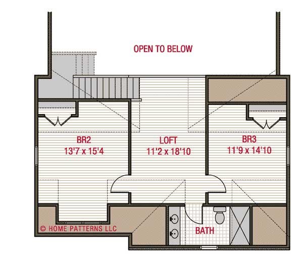 House Blueprint - Traditional Floor Plan - Upper Floor Plan #461-82