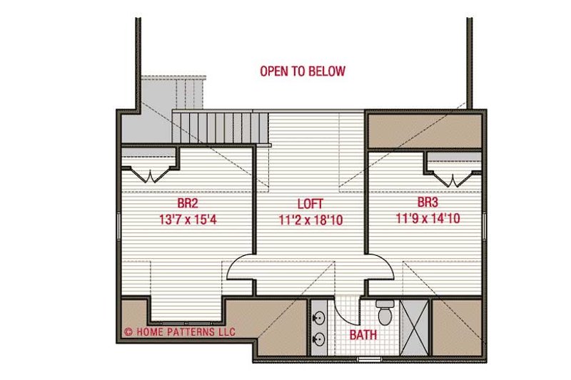 Architectural House Design - Floor Plan - Upper Floor for Traditional House Plan #461-82 - 4 bed, 3 bath
