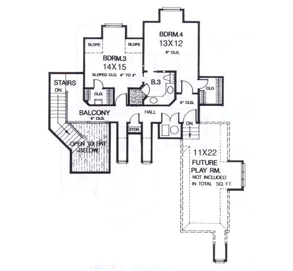 European Floor Plan - Upper Floor Plan #310-938