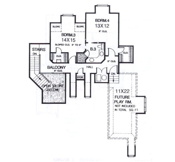 House Plan Design - European Floor Plan - Upper Floor Plan #310-938