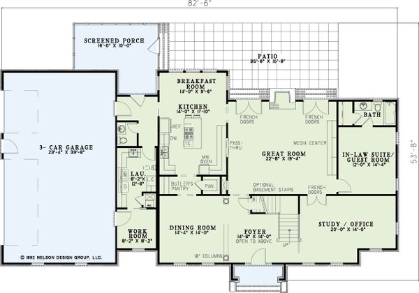 Colonial Floor Plan - Main Floor Plan #17-2090