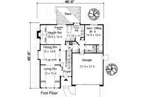 Floor Plan - Main Floor for Traditional House Plan #312-296 - 4 bed, 2.5 bath
