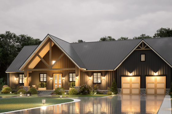 Exterior - Front Elevation 4 for Farmhouse House Plan #54-678 - 3 bed, 3.5 bath