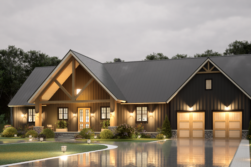 House Blueprint - Exterior - Front Elevation 4 for Farmhouse House Plan #54-678 - 3 bed, 3.5 bath