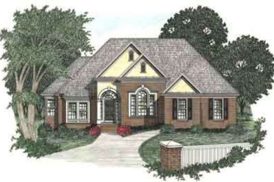 Exterior - Front Elevation for Traditional House Plan #129-104 - 3 bed, 2 bath
