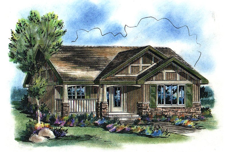 Craftsman Style House Plan - 2 Beds 1 Baths 940 Sq/Ft Plan #18-1042